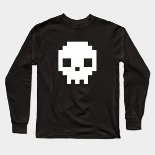 8 bit pixel skull Long Sleeve T-Shirt